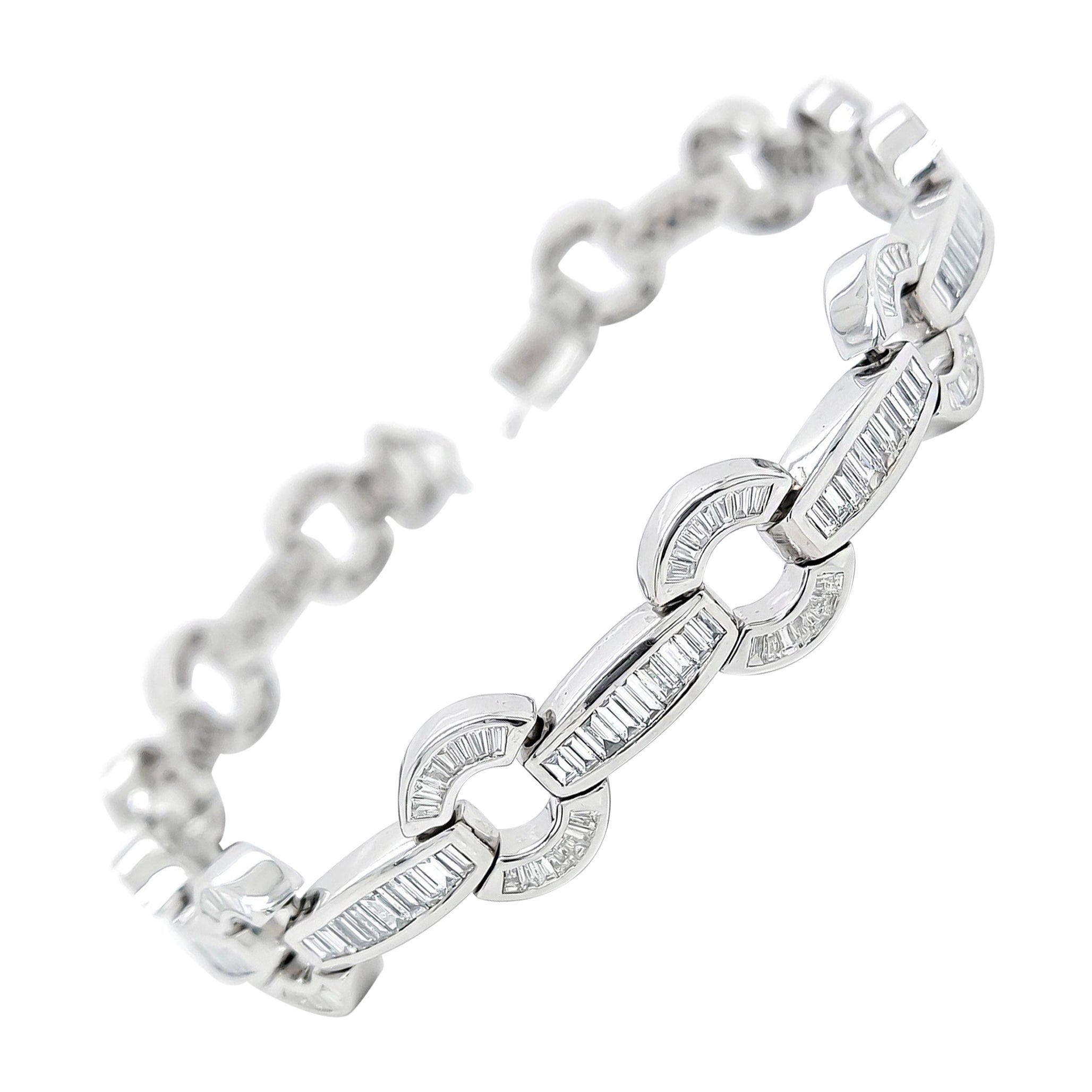 Bracelet en or 18 carats avec diamants ronds naturels de 11,82 carats certifiés IGI, D/VVS Clarity