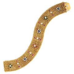 Bulgari Bracelet fleur en or multi-gemmes