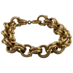 18k Yellow Gold Link Bracelet/14k Clasp