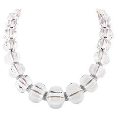 Baccarat Sherazade 18K White Gold 1.75ct Diamond and Crystal Necklace