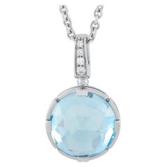 Bvlgari Parentesi 18K White Gold Diamond and Topaz Necklace