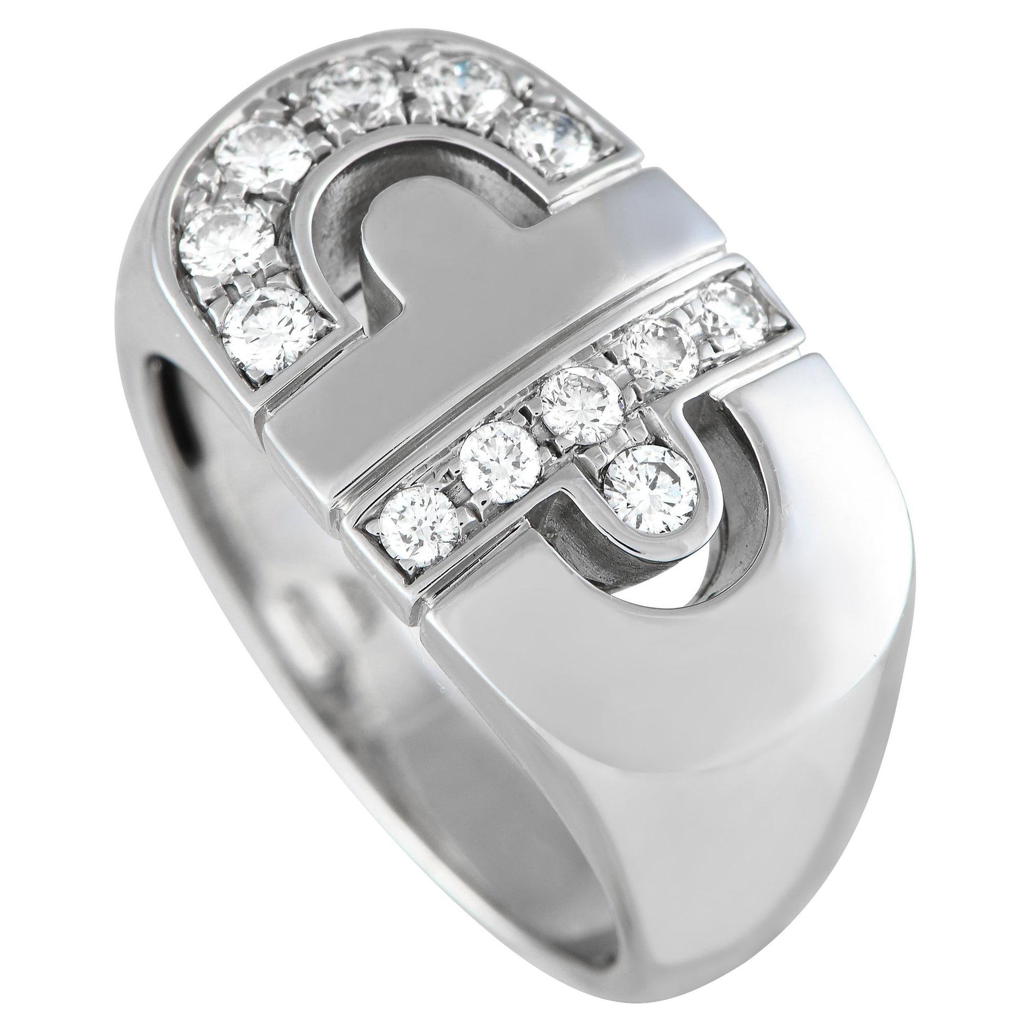 Anillo de diamantes Bvlgari Parentesi de oro blanco de 18 quilates