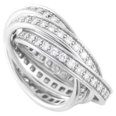 Anello con diamanti Cartier Trinity in oro bianco 18 carati