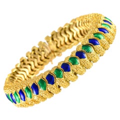 Cartier 18K Yellow Gold Enamel Bracelet