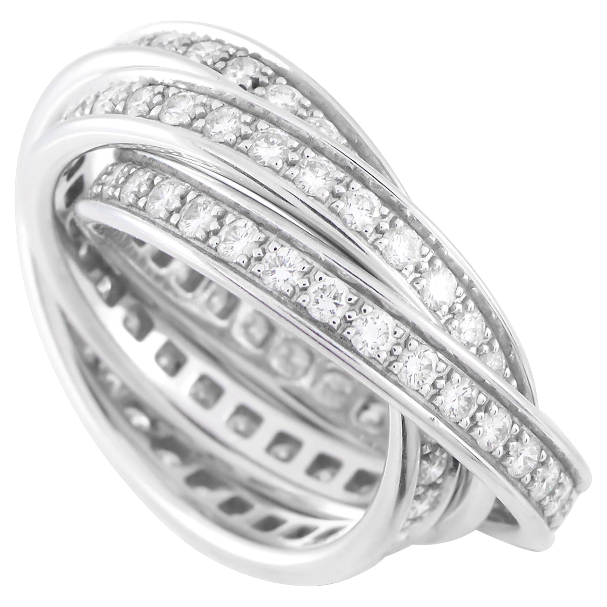 Anello con diamanti Cartier Trinity in oro bianco 18 carati