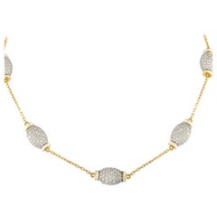 David Webb - Collana con barilotto di diamanti in platino e oro giallo 18 carati da 7,5 carati