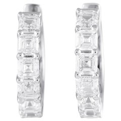 18K White Gold 2.45ct Diamond Hoop Earrings