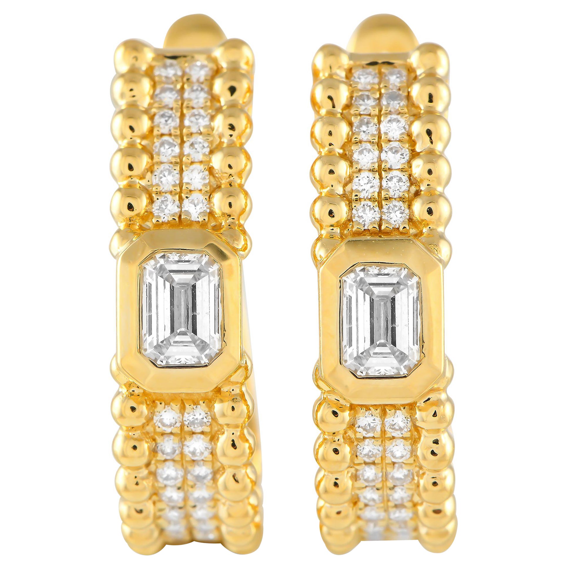 18K Yellow Gold 1.0ct Diamond Earrings