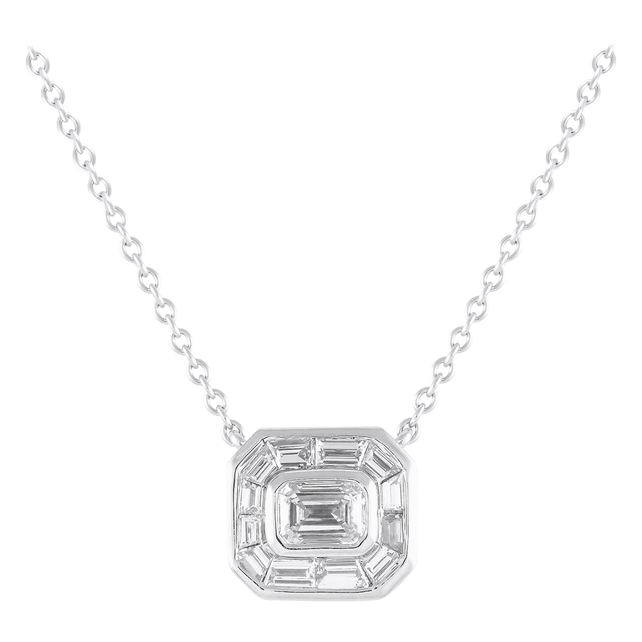 18K White Gold 1.10ct Diamond Necklace