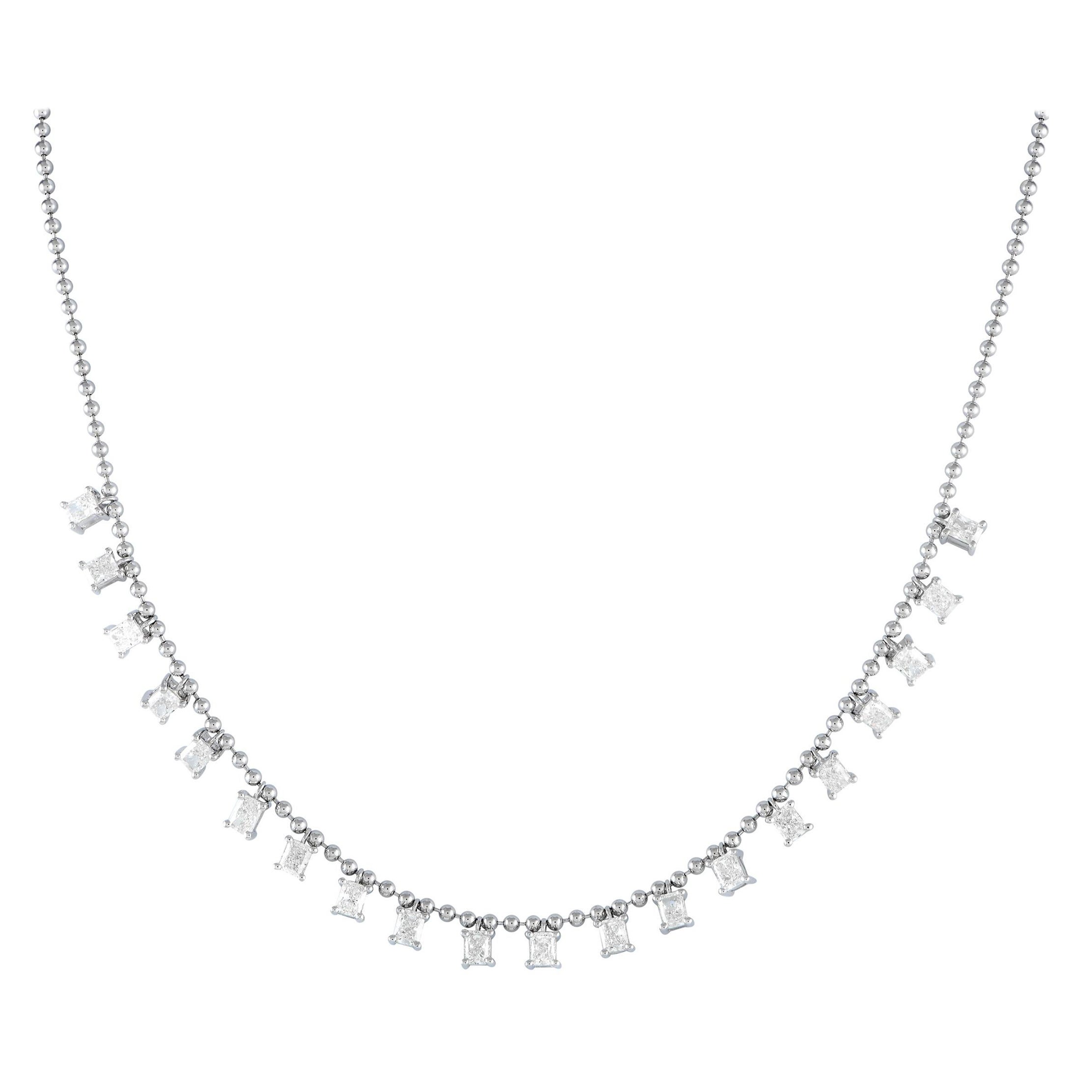 18K White Gold 4.0ct Diamond Necklace
