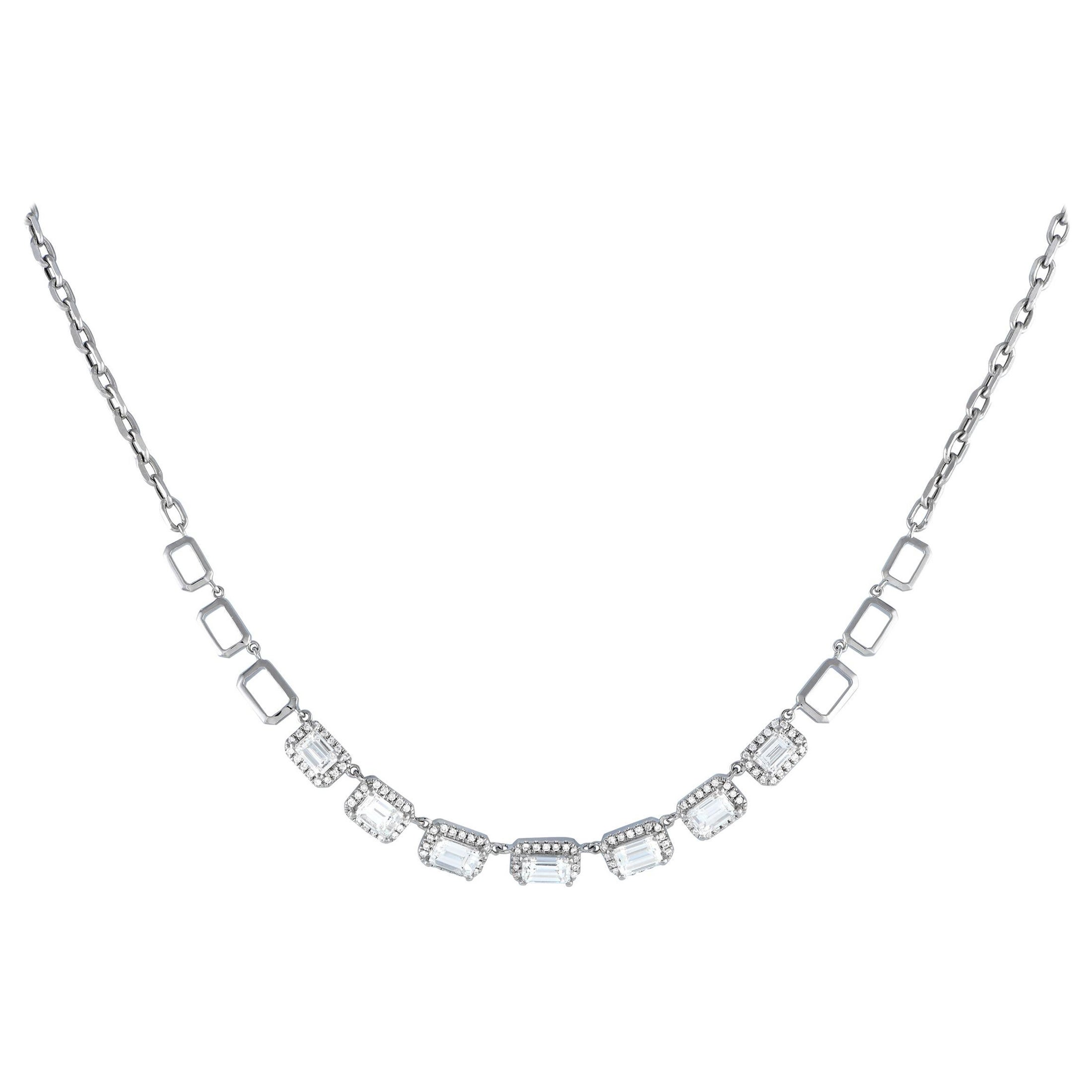 18K White Gold 1.95ct Diamond Necklace