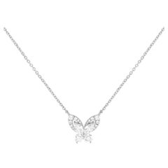 18K White Gold 1.30ct Diamond Butterfly Necklace