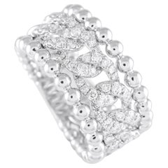 18K White Gold 0.80ct Diamond Beaded Openwork Ring