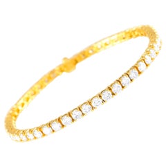 18K Yellow Gold 8.81ct Diamond Tennis Bracelet
