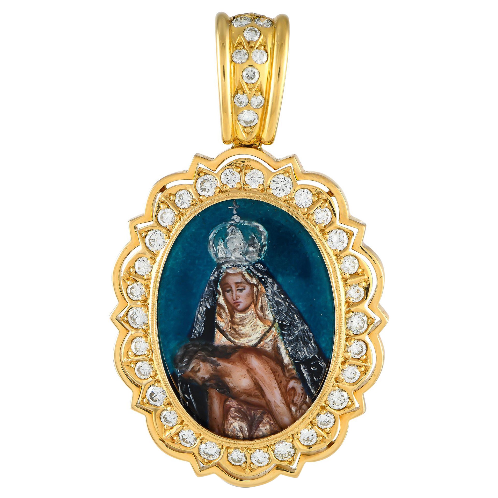 18K Yellow Gold 1.50ct Diamond Pendant