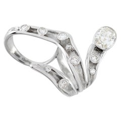18K White Gold 2.81ct Diamond Two-Finger Ring