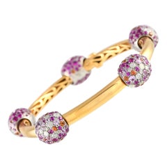 Pomellato Tango 18K Rose Gold, Silver, Diamond and Pink Sapphire Bracelet