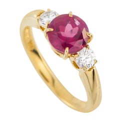 Tiffany & Co. 18K Yellow Gold 0.30ct Diamond and Tourmaline Ring