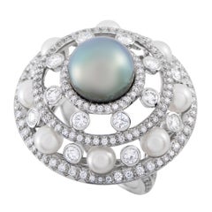 Tiffany & Co. Platinum 2.75ct Diamond and Pearl Ring