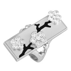 Van Cleef & Arpels Miroir des Eaux 18K Gold Diamond Onyx Mother of Pearl Ring