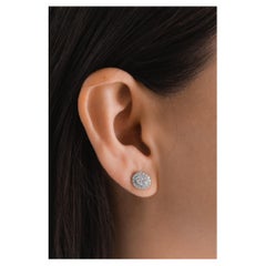 Round Diamond Studs with Halo 0.50 cts.