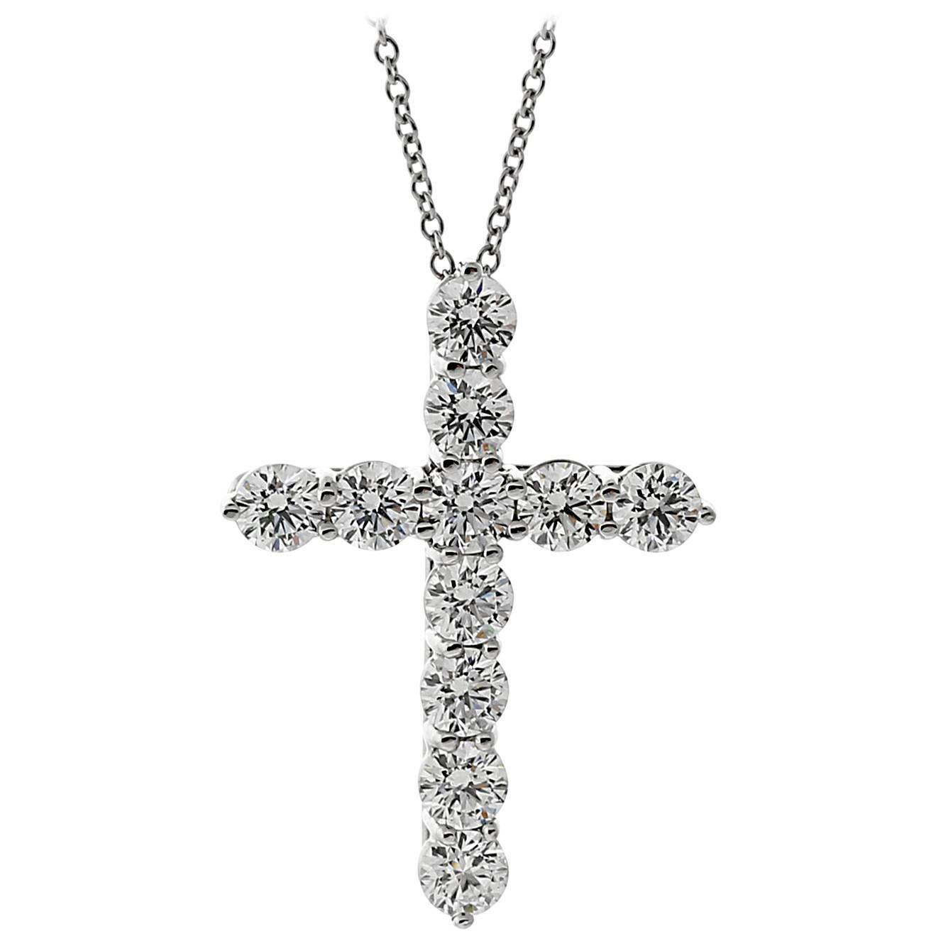 Tiffany & Co. Platinum Diamond Cross Necklace