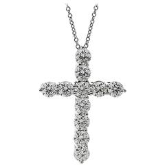 Tiffany & Co. Platinum Diamond Cross Necklace 2