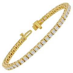 Bracciale Tennis in oro giallo con diamante da 4.70 carati