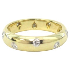 TIFFANY & Co. Etoile 18K Gold Diamond 4mm Band Ring 6