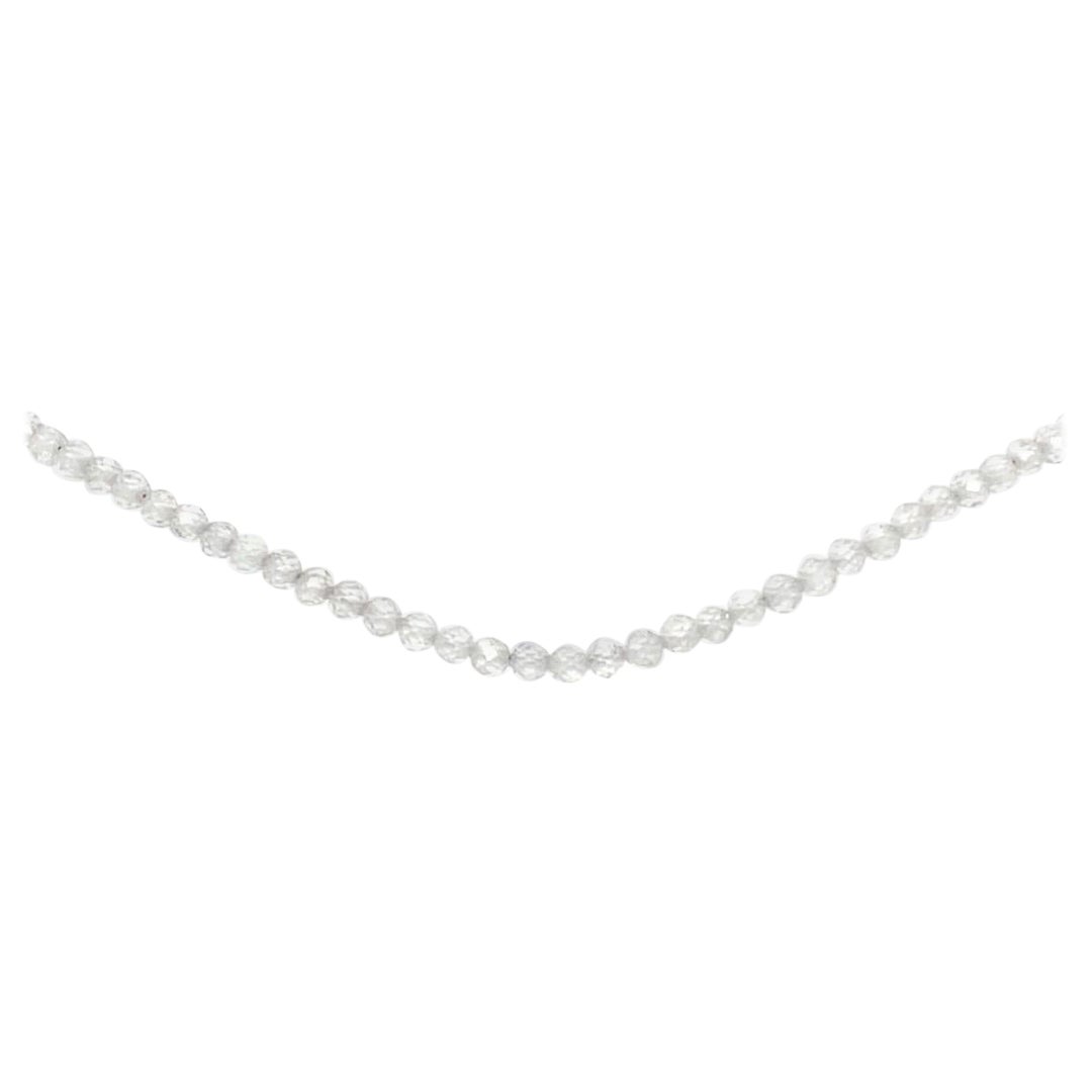 White Quartz Bead Adjustable Choker Necklace