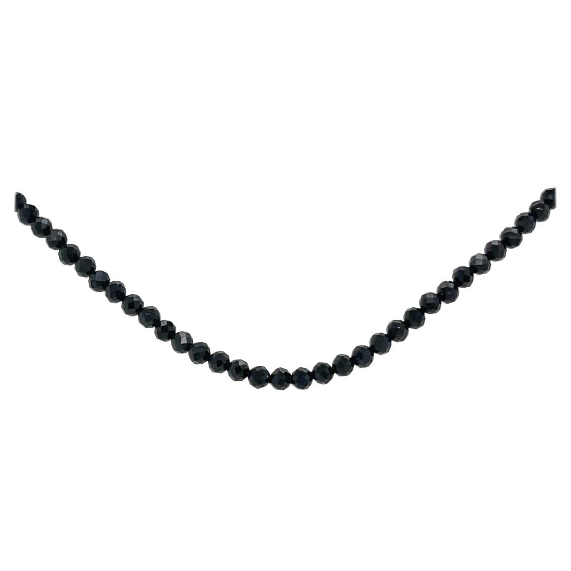 Collier ras du cou réglable en perles d'onyx noir
