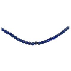Collar gargantilla de cuentas de lapislázuli en plata de ley 925