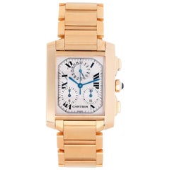 Cartier Yellow Gold Tank Francaise Chronograph Quartz Wristwatch Ref W5000556