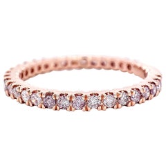 0,56 quilates Anillo redondo con diamante rosa de fantasía Oro rosa de 14k