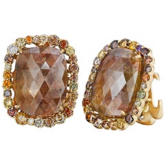 Naomi Sarna Brown Diamond Gold Earrings