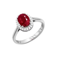 Classic Ruby Diamond 18K Gold Ring for Her