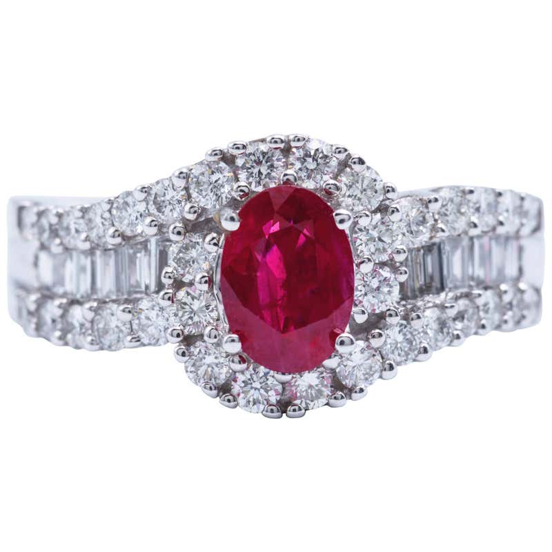 Oval Ruby Ring with Diamond Micro-Pave Setting For Sale at 1stDibs ...