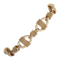 14k Yellow Gold Fancy Mariner Oval Link Bracelet, 7.75 inches - 30.8g