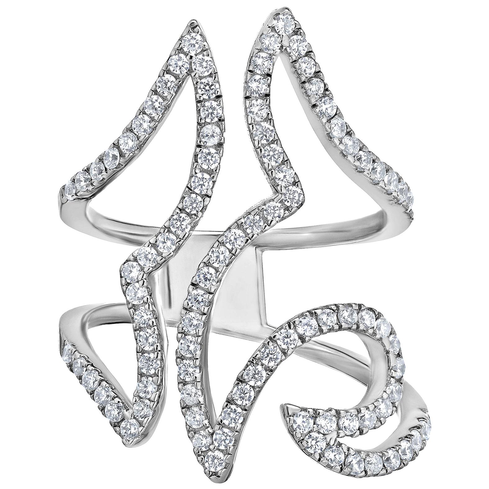 Emilio Jewelry Geometric Diamond Ring