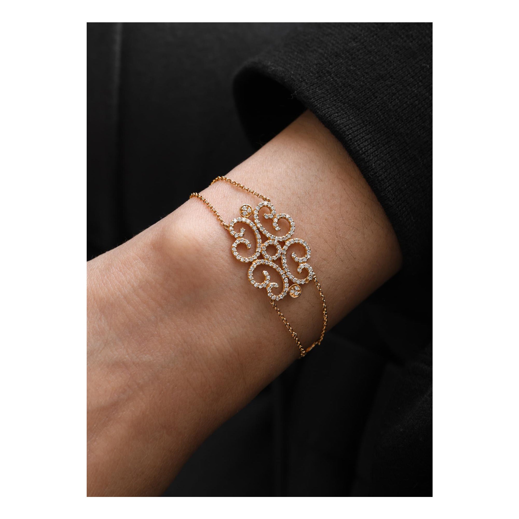 Floral Vine Diamond Fashion Bracelet 0.60 cts. For Sale