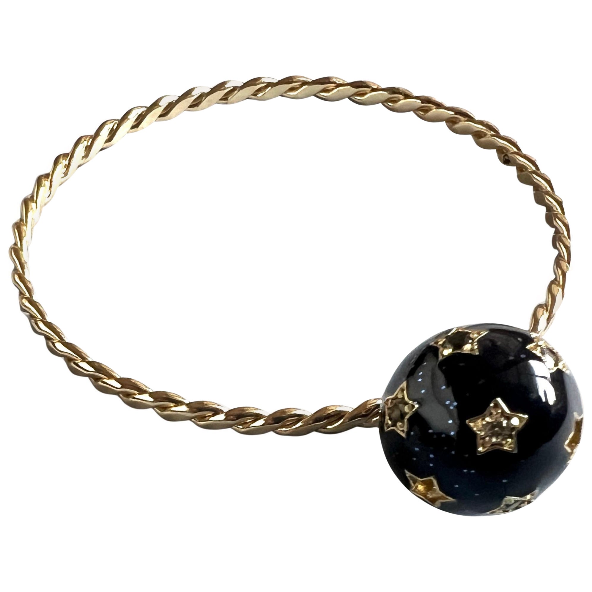 Pulsera Esfera Estrella Diamante Blanco Diamante Negro en venta 1