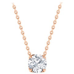 Harakh, collier pendentif solitaire en or 18 carats avec diamants de 0,45 carat certifiés GIA