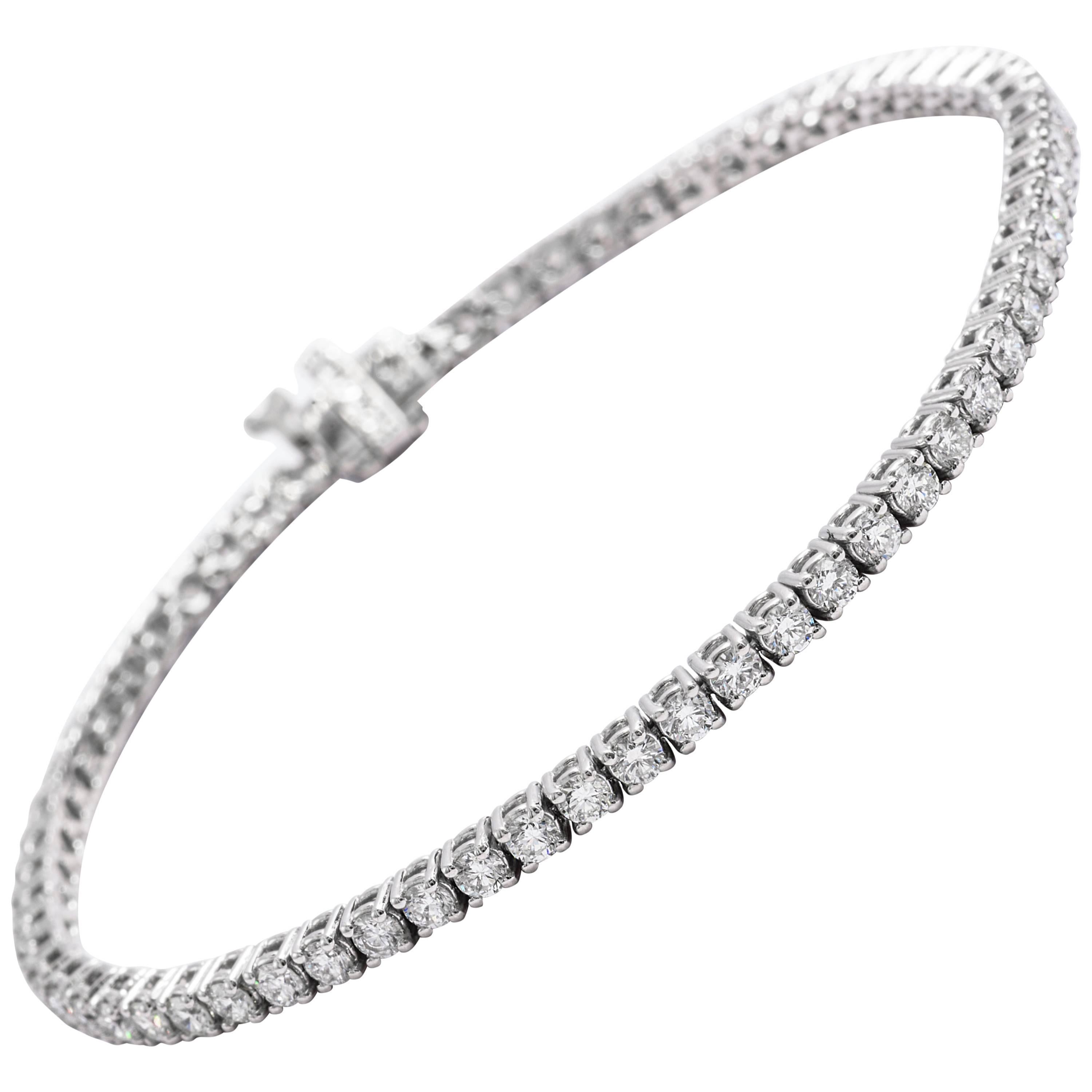 Diamond Tennis Bracelet 3.00 Carat For Sale at 1stDibs 5 carat