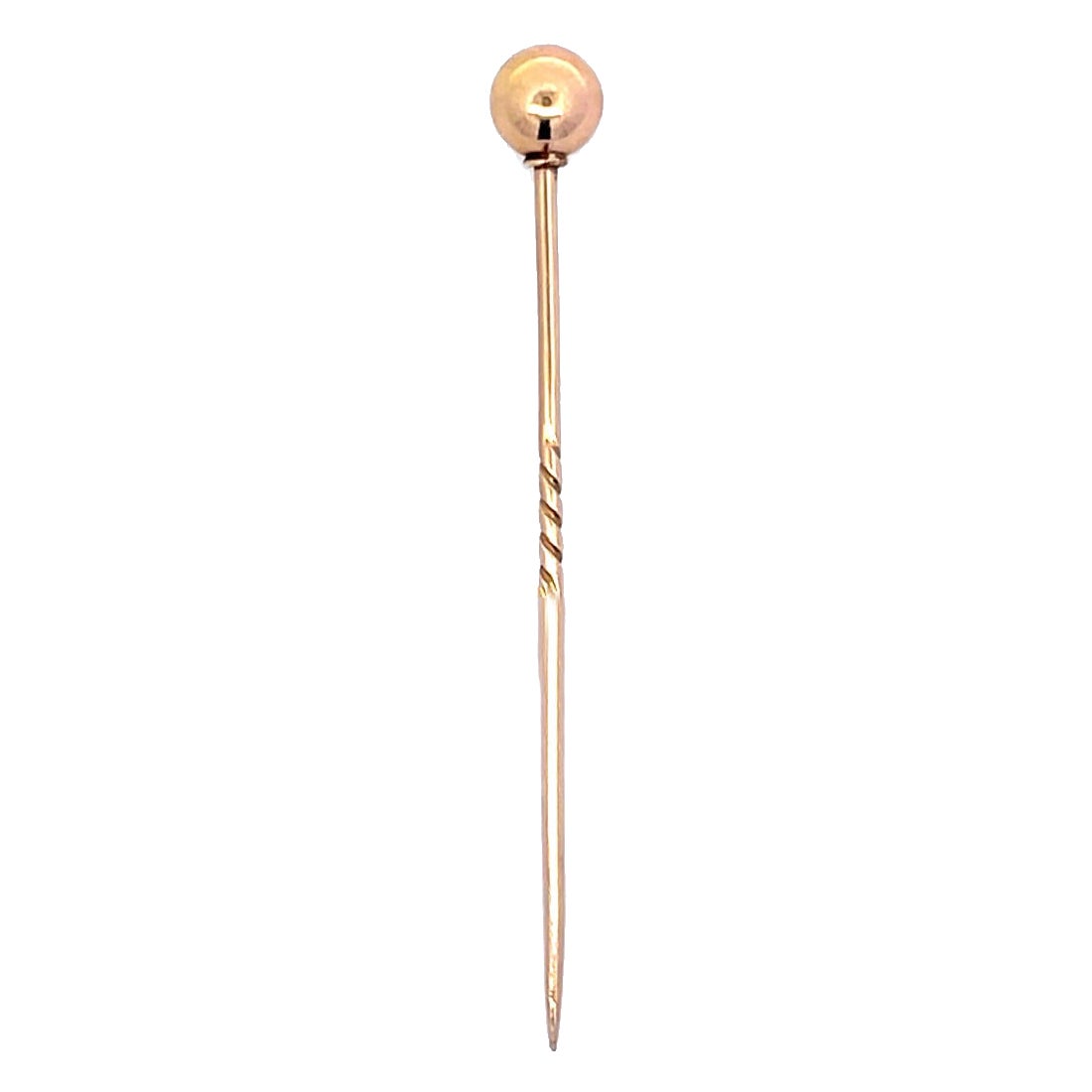 Victorian Gold Ball 15 Karat Yellow Gold Stick Pin