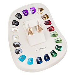 Orecchini Puzzle Mattioli in oro 18 carati  Porcellana e 10 paia colorati Taglia S