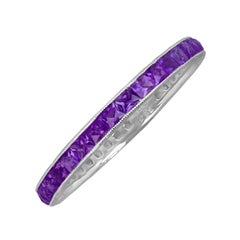 Platinum Band French Cut Amethyst Eternity Band (Approx. 0.80-Carats), Platinum