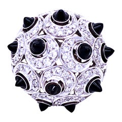 Berca 0,87Kt Diamante Bianco Onice 18 Carati Impostazione Oro Bianco Cupola Anello Cocktail