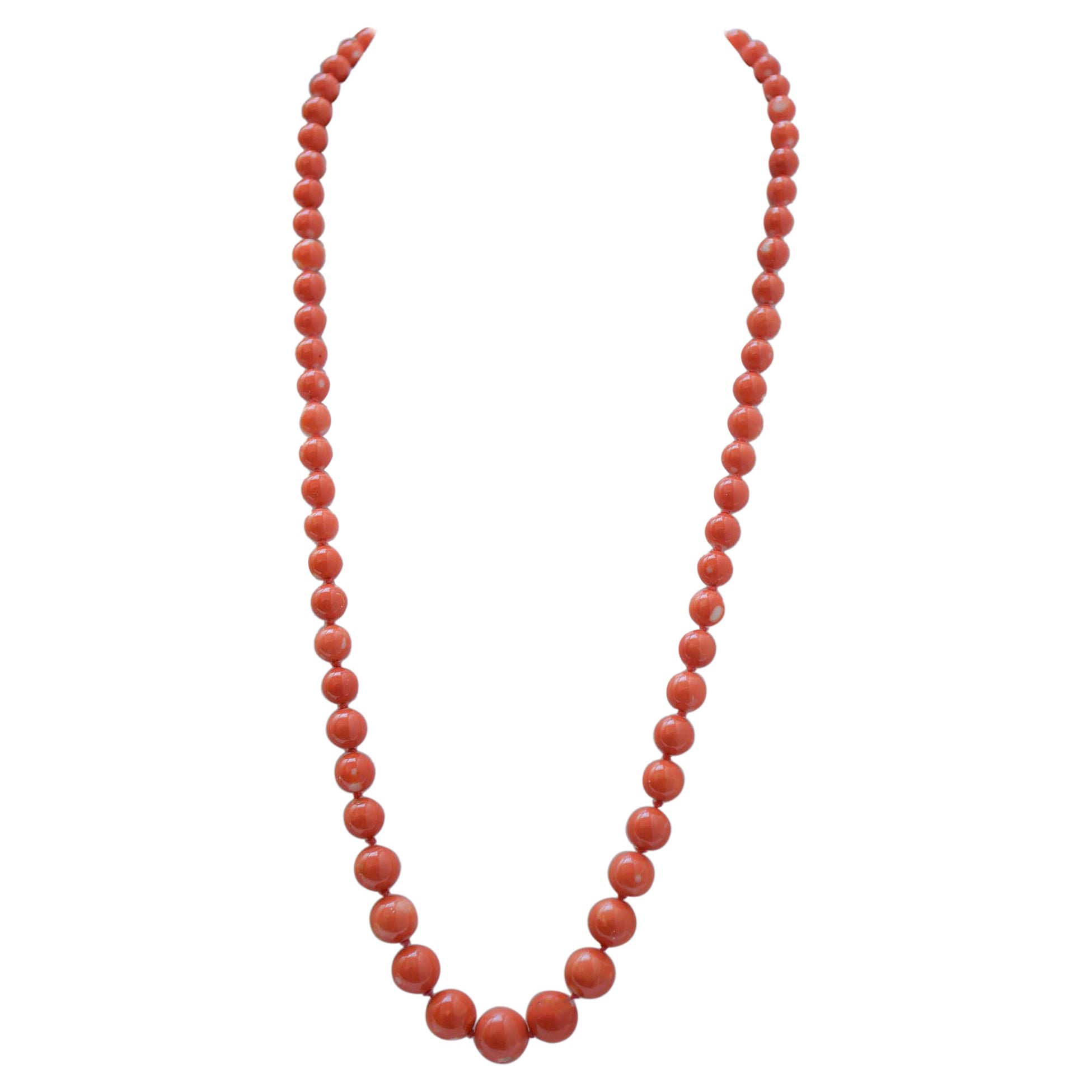 Coral, 18 Karat Yellow Gold Necklace.
