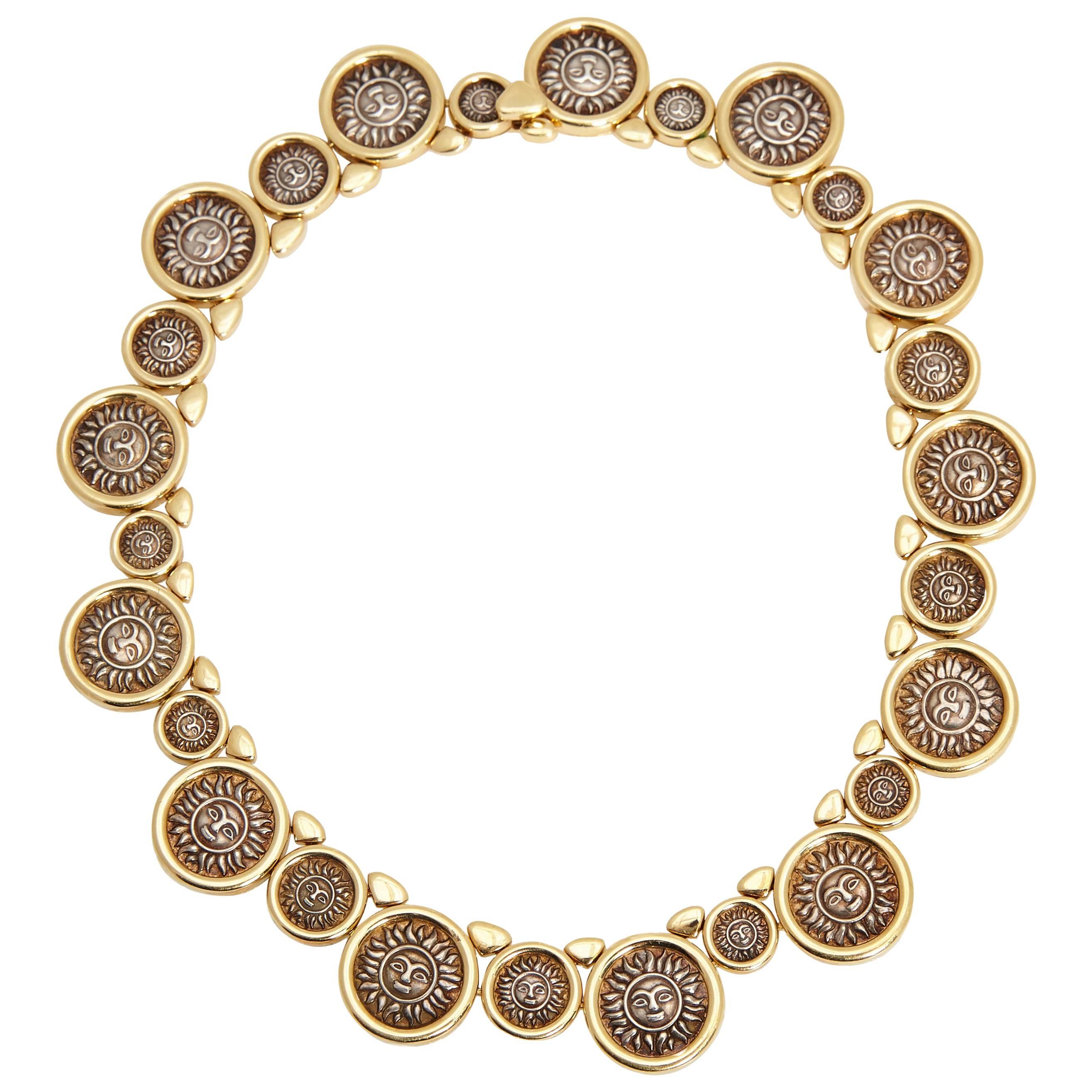 Marina B Solar Coins Gold Link Necklaces