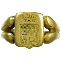 Antique Gold Crested Intaglio Ring